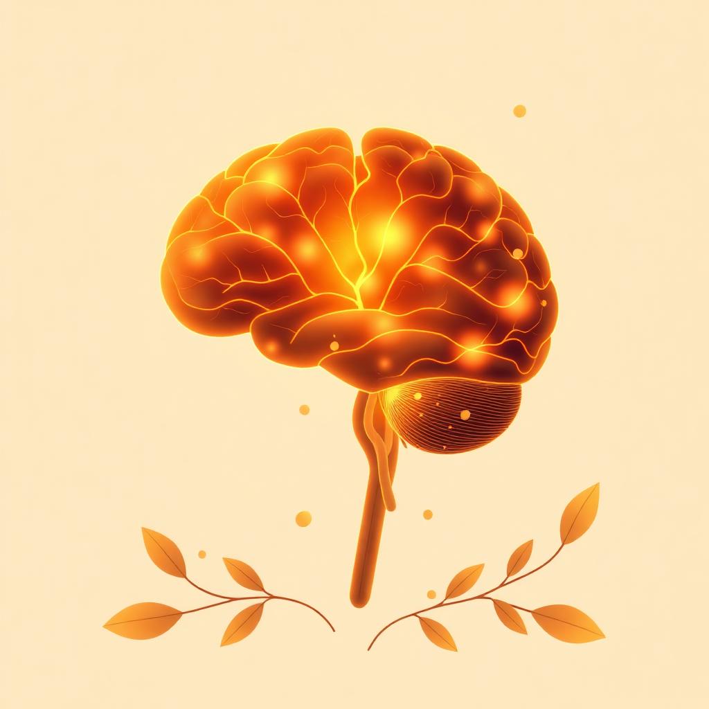 Illustration of an active, healthy brain supported by botanical ingredients