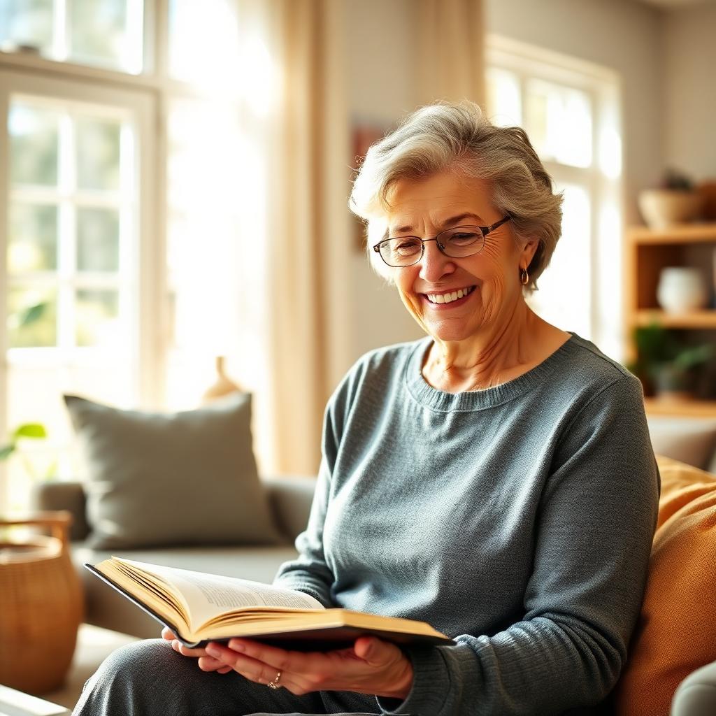 Happy customer enjoying improved focus and reading clarity